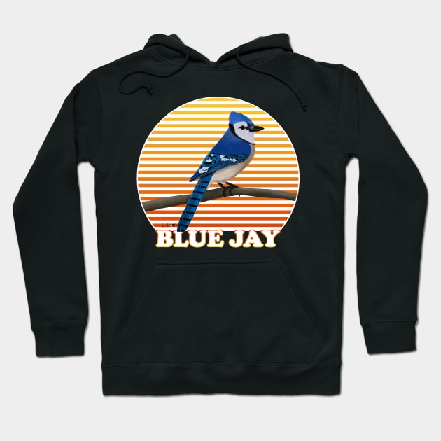 Blue Jay Bird Watching Birding Ornithologist Gift Hoodie by jzbirds